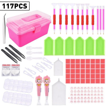 Accessories Set Diamond Painting Tools Pen Tweezers, Plate Glue, Storage Box, Diamond Painting
